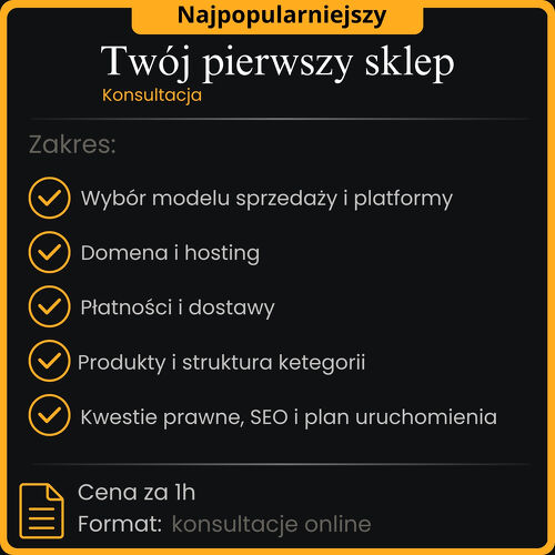 Twój pierwszy sklep - konsultacje.